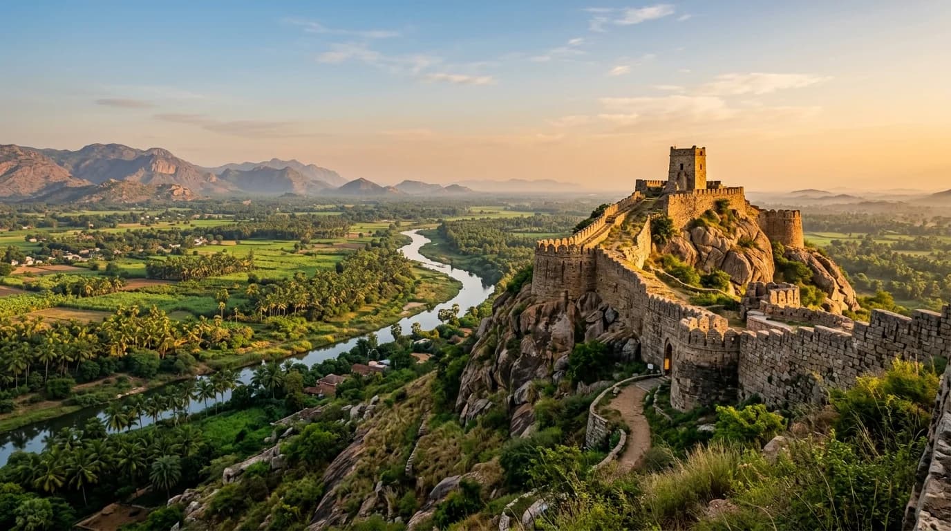 Ambur Historic Hilltop Fort & Palar River Valley